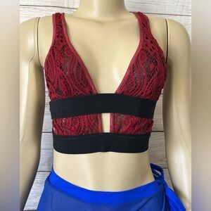 Desirables Amber Nicole Womens Red With Black Joanna Bralette Size S